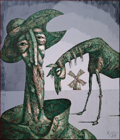 U cíle - akryl, 70x60